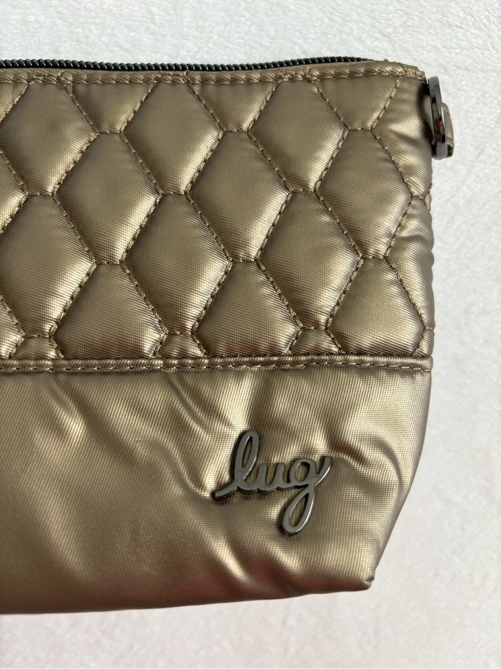 Lug Shiplap RFID Wristlet Pouch Metallic Walnut Boho Floral NWT